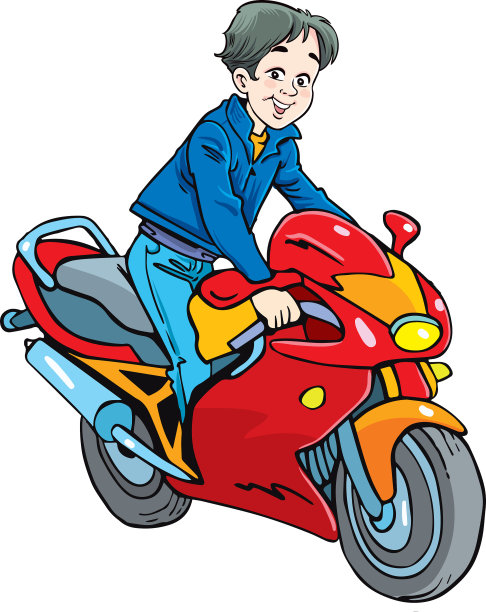 男孩骑摩托车图片下载