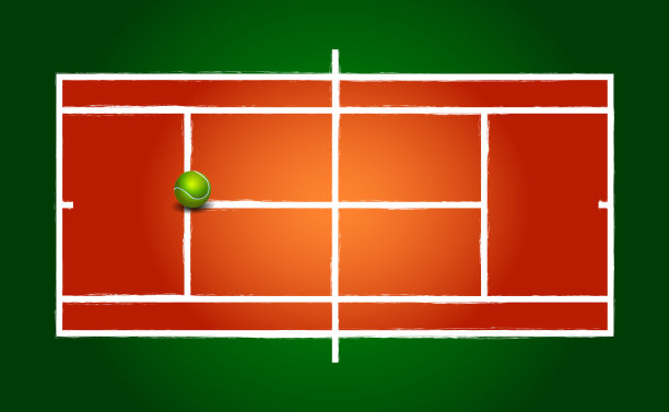 红土网球场和球图片下载