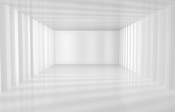 3D白色空房间内部图片下载