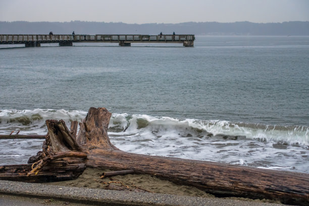 下雨天的码头图片下载