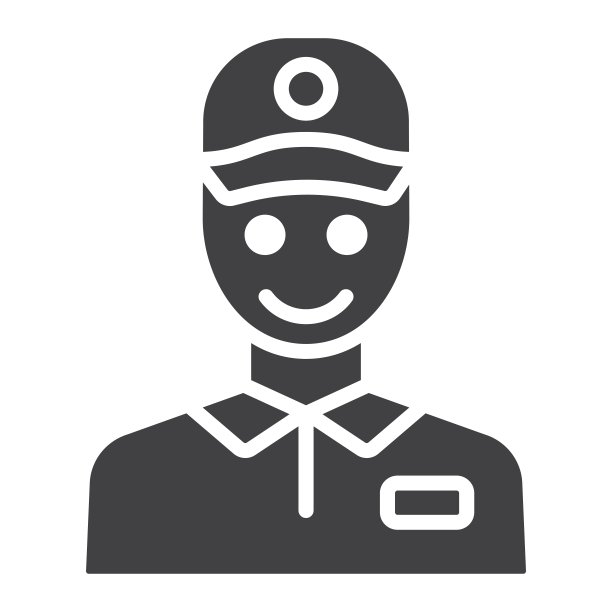 配送员标志图标，物流和配送，快递员标志矢量图形，白色背景上的实体图案，eps 10图片下载