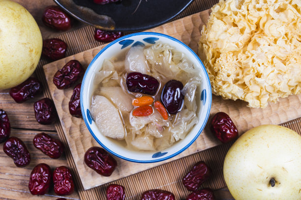 甜炖雪梨，红枣，枸杞图片下载