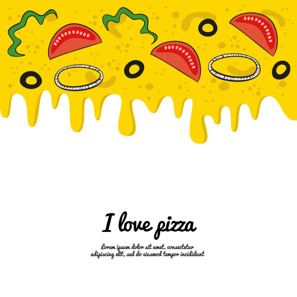 滴彩色披萨背景。图片下载
