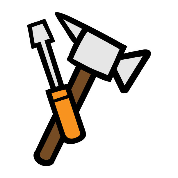 卡通锤子和螺丝刀工具插图图片下载