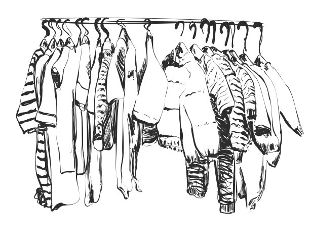 手绘衣柜草图。婴儿衣服饿了图片下载