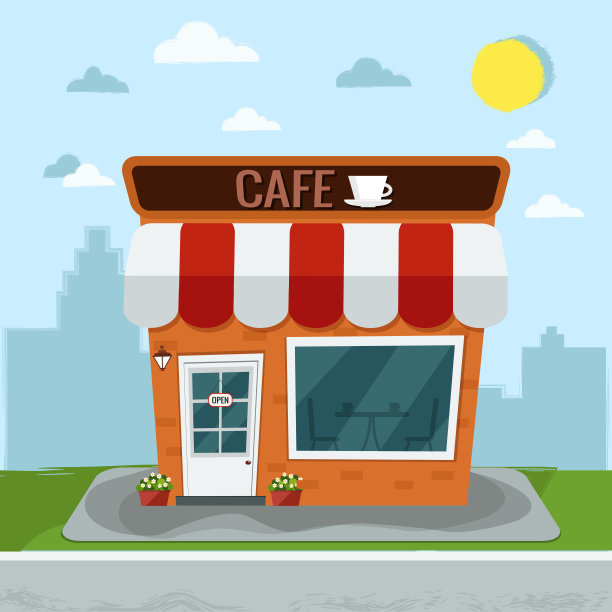 城市的咖啡馆。咖啡店。图片下载