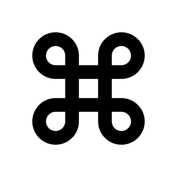 波文结符号为命令键。简单的平面黑色插图上的白色背景图片下载