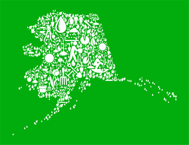 阿拉斯加花园和园艺矢量图标模式图片下载