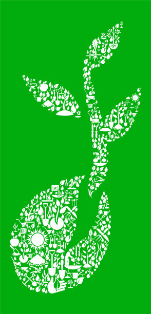 咖啡豆绿园及园艺背景图案图片下载