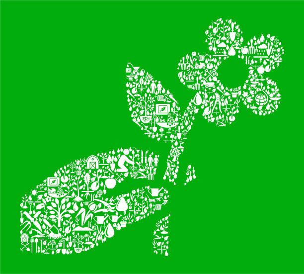 手捧鲜花，绿化花园和园艺背景图案图片下载