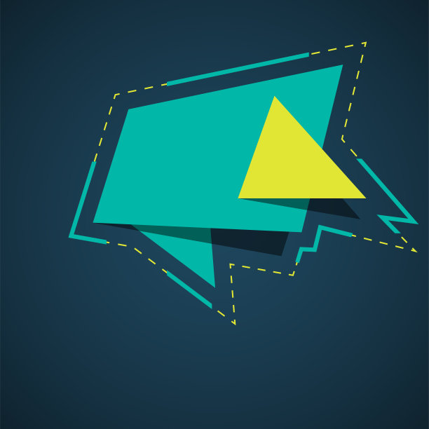 旗帜绿色折纸风格旗帜模板矢量图像图片下载