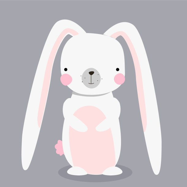 可爱的兔子孤立。复活节快乐设计。向量图片下载