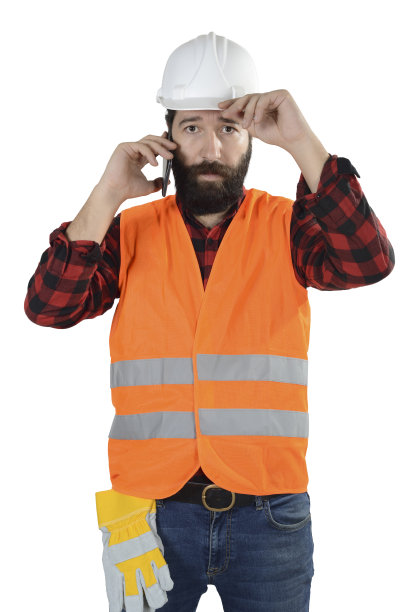 建筑工人与智能手机图片下载