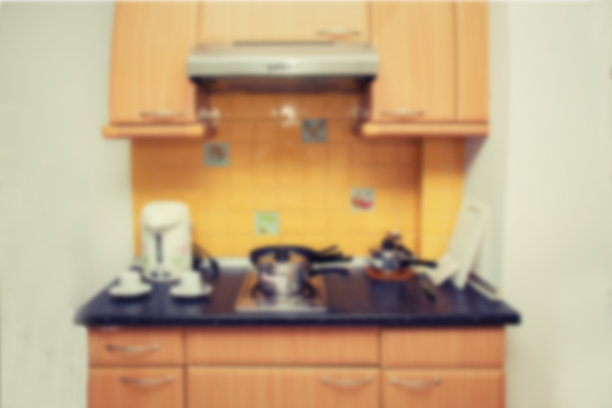 内置家具厨房橱柜模糊的背景图片下载