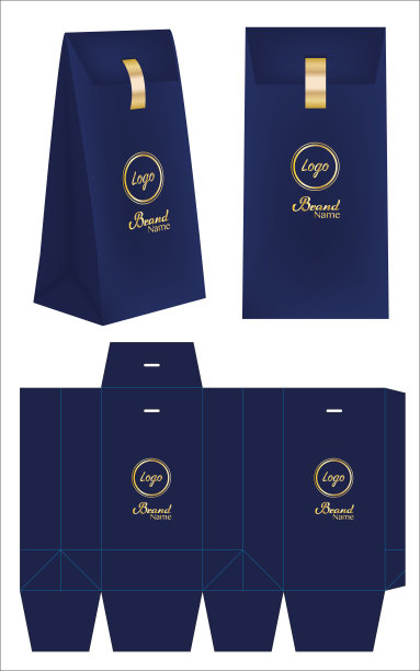 纸袋模切模拟模板矢量图片下载