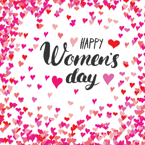 妇女节快乐贺卡手写字母。假日垃圾摇滚纹理复古设计矢量插图图片下载