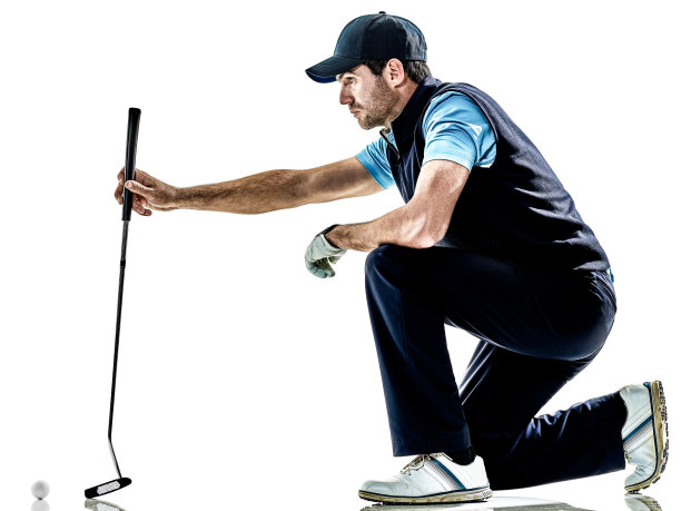 男子高尔夫球手高尔夫孤立的背景图片下载