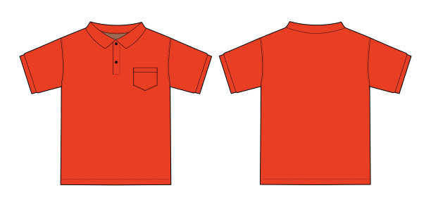 马球衫插图(红色)素材图片