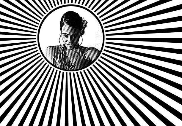 混血女人和迷幻模式图片下载