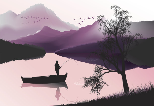 钓鱼和景观图片下载