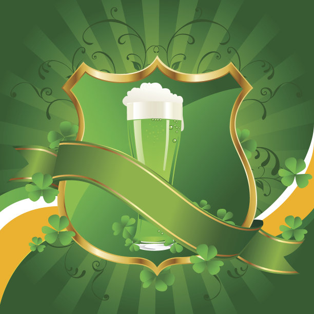 圣帕特里克节的旗帜盾牌图片下载