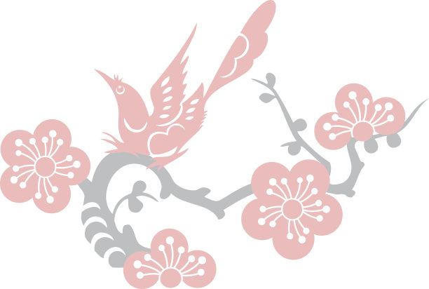 鸟与梅花(矢量)图片下载