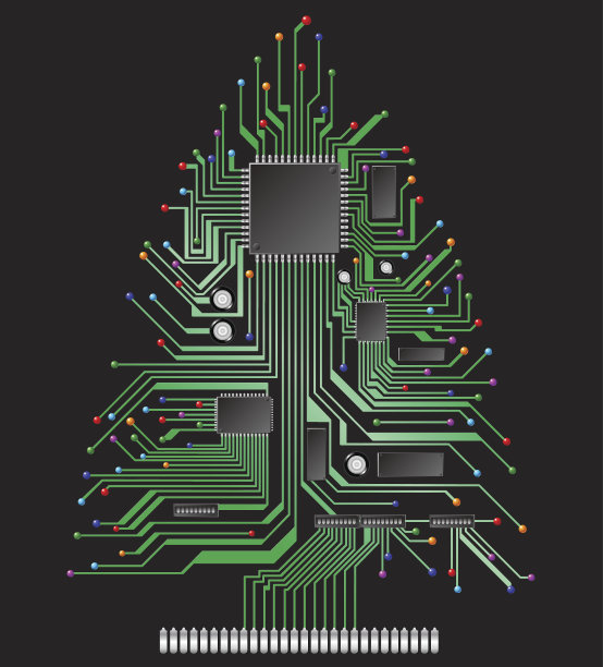 电路的圣诞树图片下载