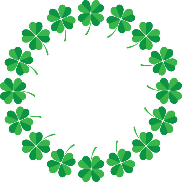 四叶三叶草圆形框架图片下载