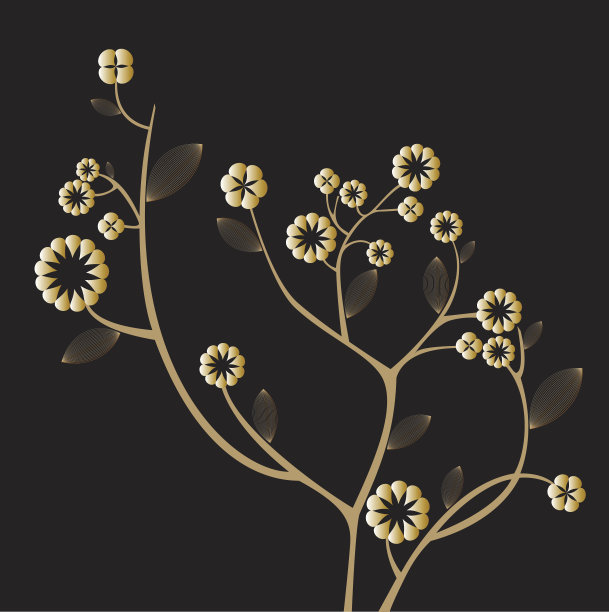 金色的衬托鲜花图片下载