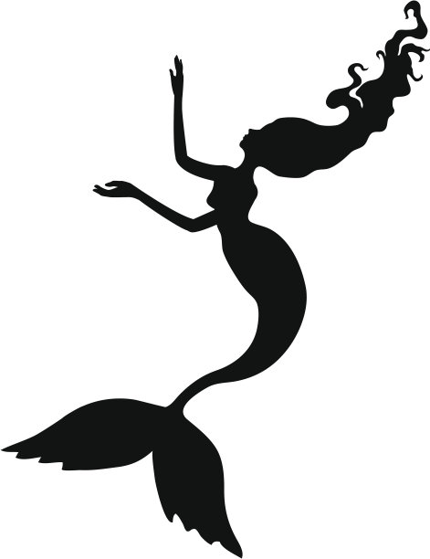 美人鱼剪影图片下载