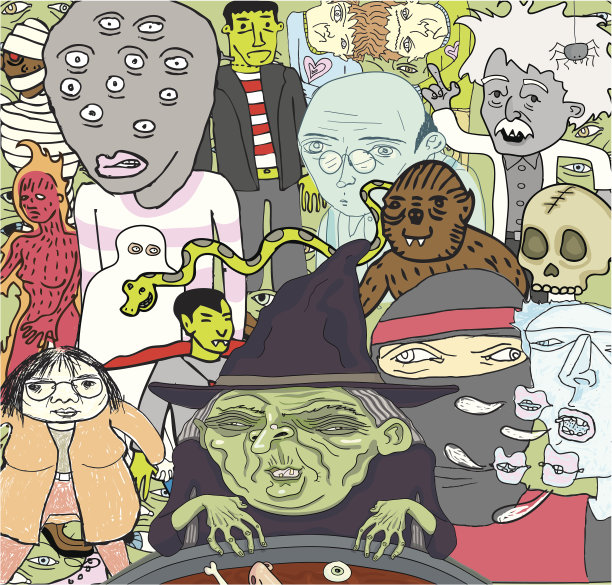 可怕的怪物涂鸦图片下载