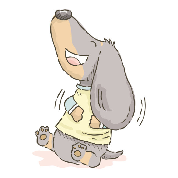 可爱的卡通腊肠大笑，矢量图片下载