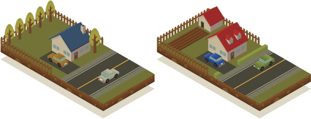 等距的房子图片下载