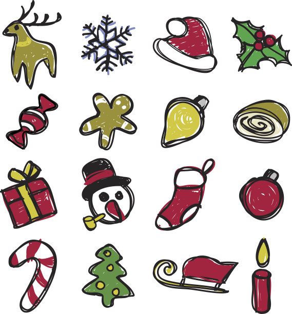 圣诞节矢量图标图片下载