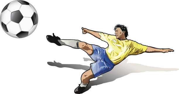 白色背景上的巴西足球运动员图片下载