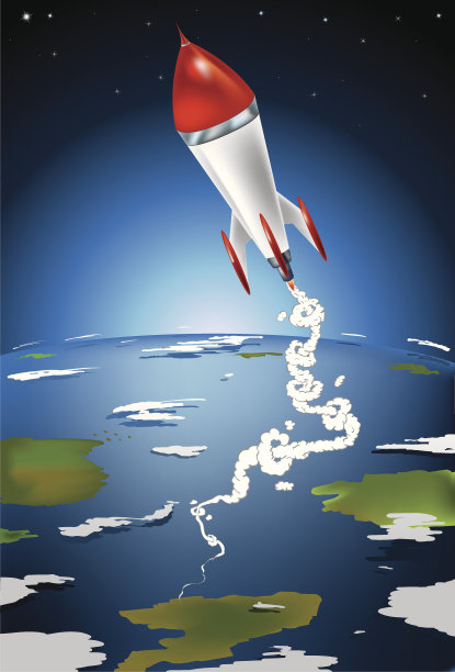 火箭进入太空素材图片