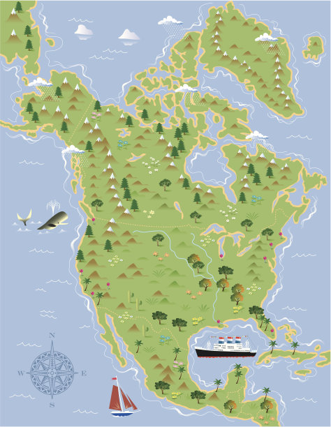 北美地图图片下载