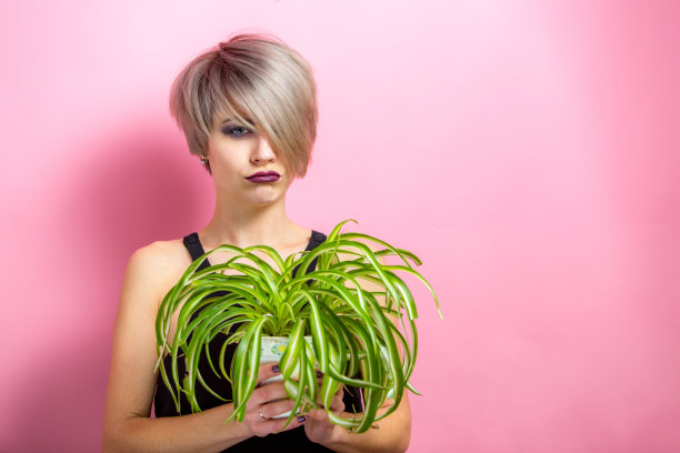 带着花的漂亮女人图片下载