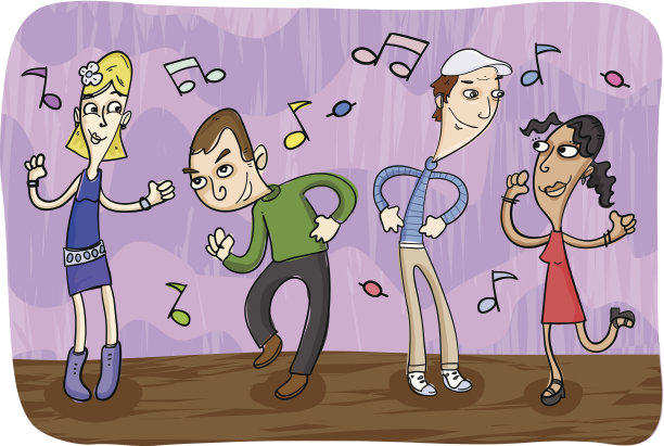 一群青少年随着音乐跳舞图片下载