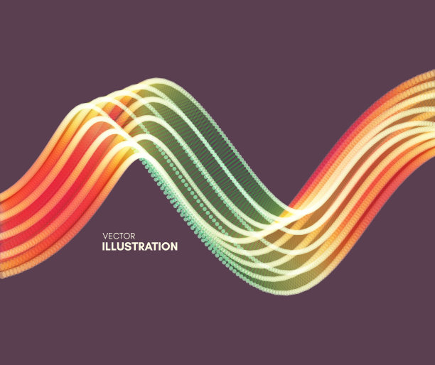 波浪背景与运动效果。3 d技术风格。矢量插图。图片下载