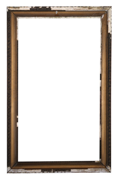 一个孤立在白色背景上的旧木框架图片下载