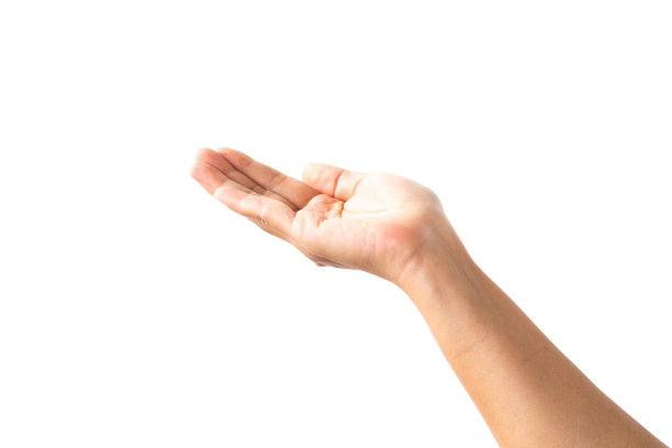 手放在白色背景上图片下载