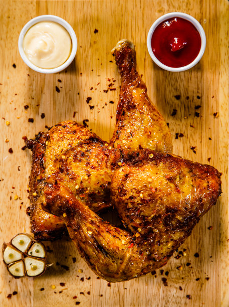 炸鸡腿配炸薯条素材图片