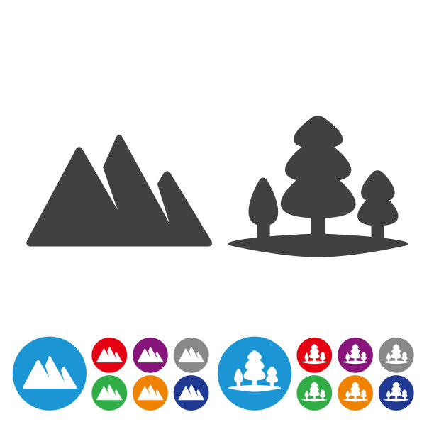 山和森林图标-图形图标系列图片下载
