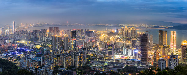 深圳南山区深圳湾全景素材图片