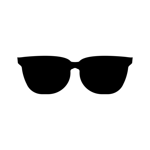 太阳镜黑色图标上的白色背景。矢量图图片下载