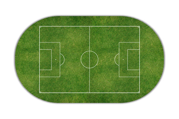 足球场场顶视图孤立的白色背景图片下载
