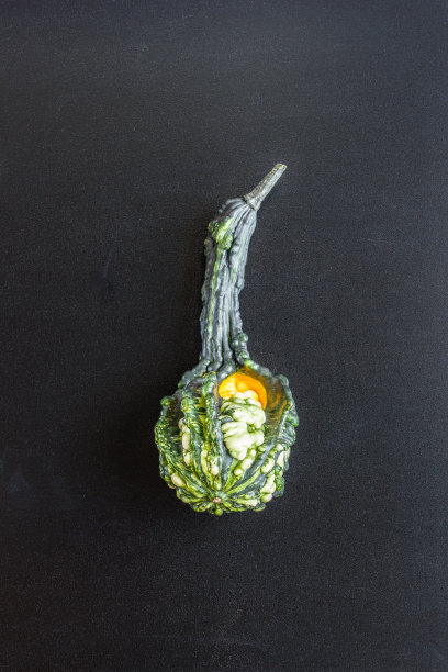 装饰南瓜在黑色黑板背景顶视图图片下载