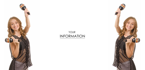 美丽的年轻女子与沙球跳舞的固定模式图片下载