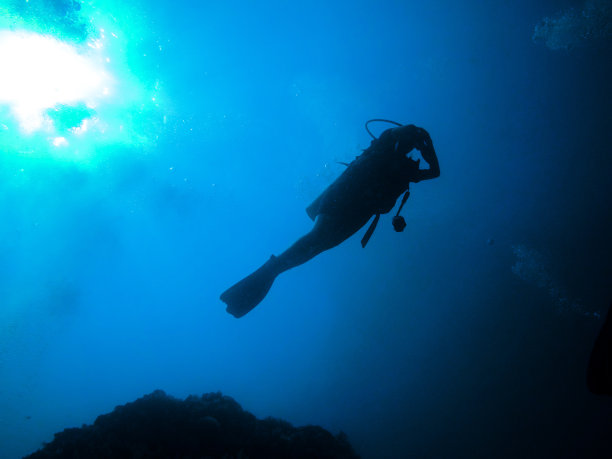 泰国koh tao剪影潜水员图片下载